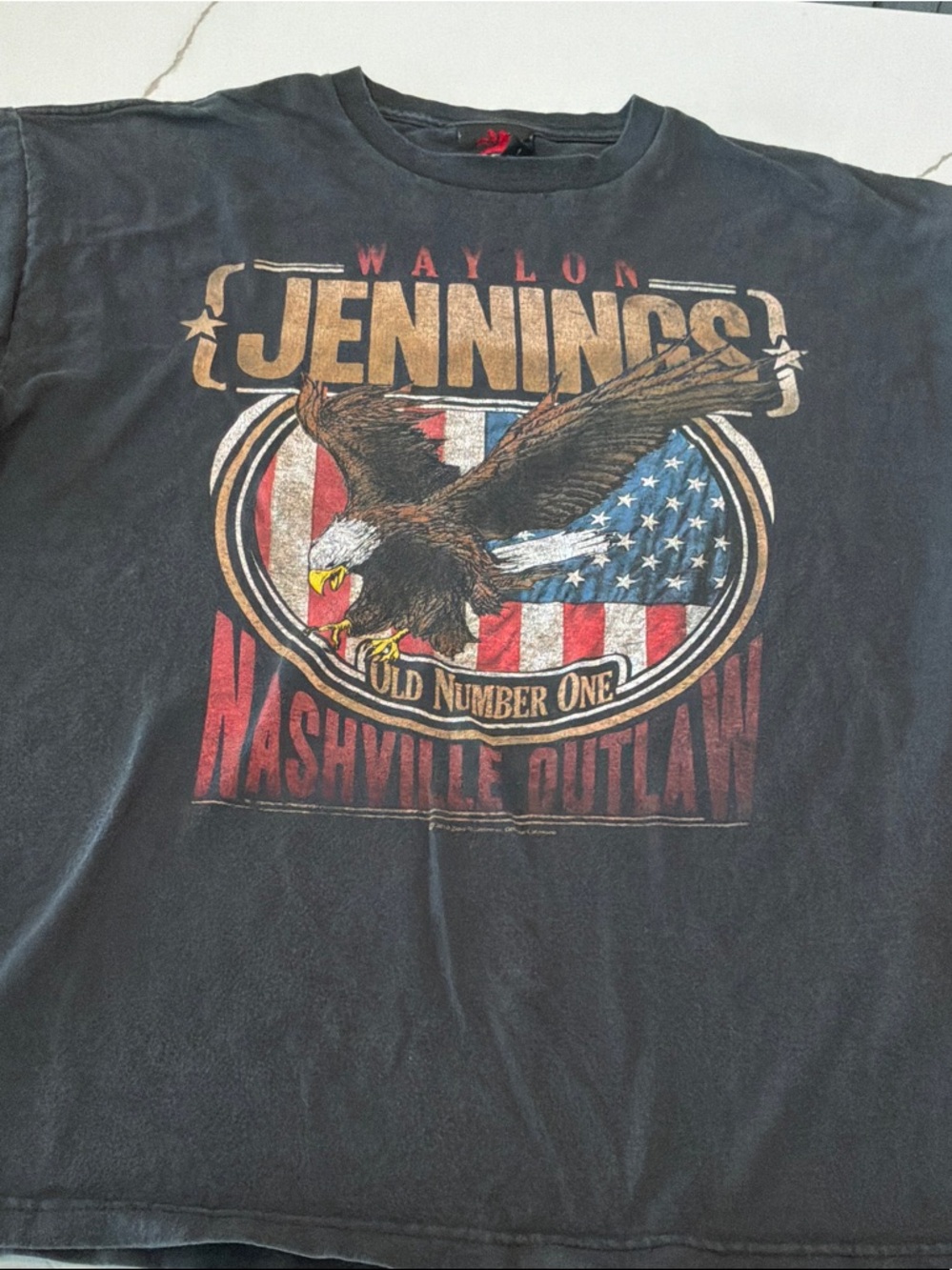 2010 Waylon Jennings Zion 1X Nashville Outlaw Old Number One Graphic Tee Black